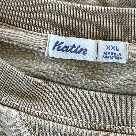 Katin Mineral-Dyed Embroidered Logo Sweatshirt in Cement XXL w MEASUREMENTS - Picture 2 of 11